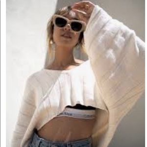 Silence and noise slouchy oversized crop sweater